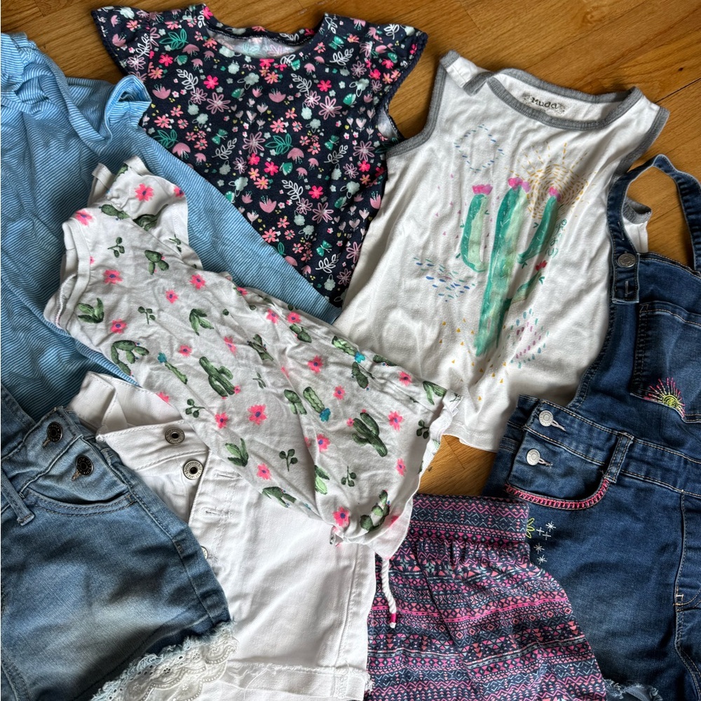 Abercrombie Target Kohls Girls Boho medium 7 8 Tops Shorts Overalls Set Bundle - Picture 3 of 4